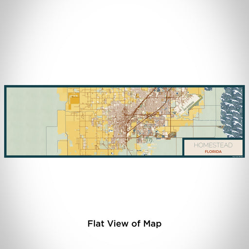 Flat View of Map Custom Homestead Florida Map Enamel Mug in Woodblock