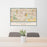 24x36 Homewood Illinois Map Print Lanscape Orientation in Woodblock Style Behind 2 Chairs Table and Potted Plant