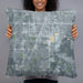Person holding 22x22 Custom Homewood Illinois Map Throw Pillow in Afternoon