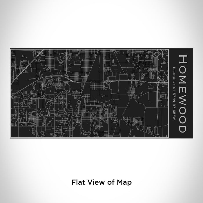 Rendered View of Homewood Illinois Map Engraving on 17oz Stainless Steel Insulated Cola Bottle in Black