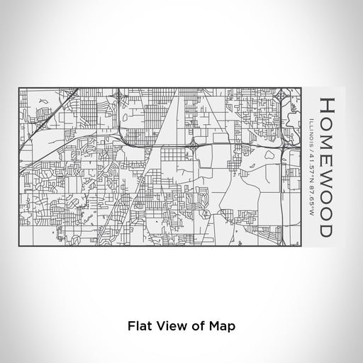 Rendered View of Homewood Illinois Map Engraving on 17oz Stainless Steel Insulated Cola Bottle in White