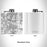Rendered View of Homewood Illinois Map Engraving on 6oz Stainless Steel Flask in White