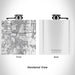 Rendered View of Homewood Illinois Map Engraving on 6oz Stainless Steel Flask in White