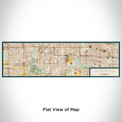 Flat View of Map Custom Homewood Illinois Map Enamel Mug in Woodblock
