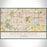 Homewood Illinois Map Print Landscape Orientation in Woodblock Style With Shaded Background