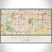 Homewood Illinois Map Print Landscape Orientation in Woodblock Style With Shaded Background