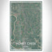 Honey Creek Iowa Map Print Portrait Orientation in Afternoon Style With Shaded Background