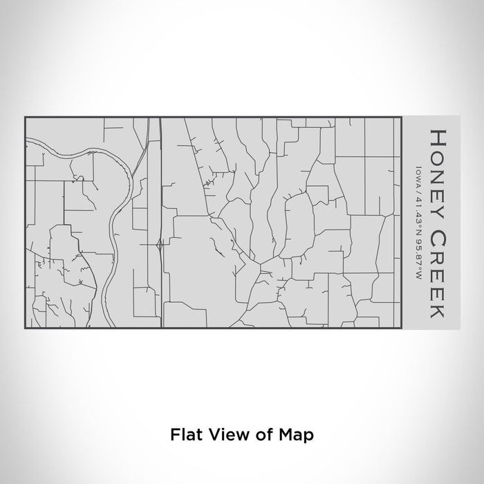 Rendered View of Honey Creek Iowa Map Engraving on 17oz Stainless Steel Insulated Cola Bottle