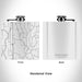 Rendered View of Honey Creek Iowa Map Engraving on 6oz Stainless Steel Flask in White