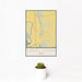 12x18 Honey Creek Iowa Map Print Portrait Orientation in Woodblock Style With Small Cactus Plant in White Planter