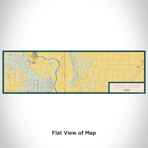 Flat View of Map Custom Honey Creek Iowa Map Enamel Mug in Woodblock