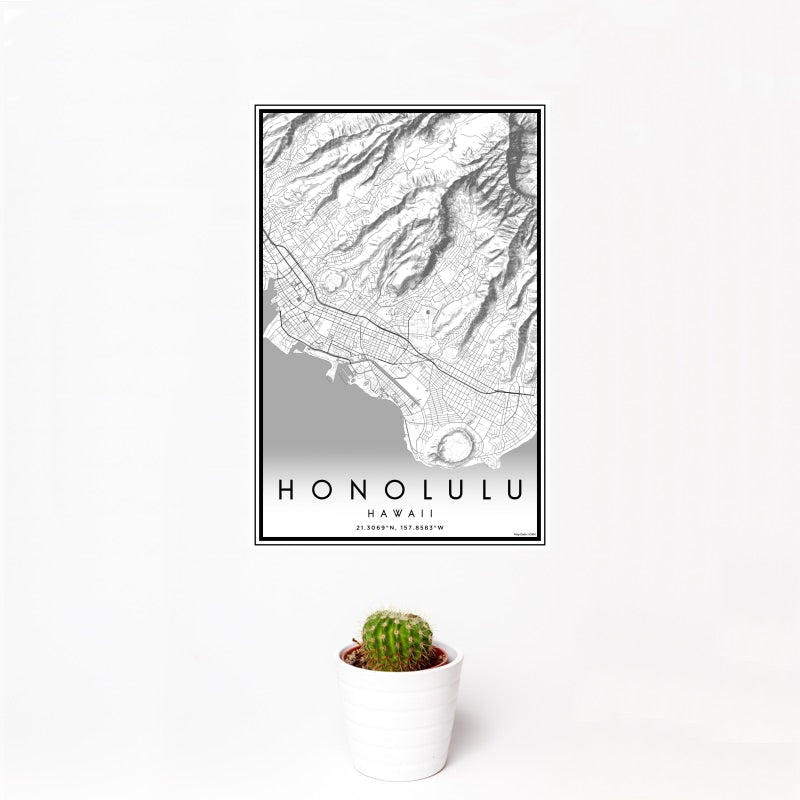Honolulu - Hawaii Map Print in Classic — JACE Maps