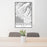 24x36 Honolulu Hawaii Map Print Portrait Orientation in Classic Style Behind 2 Chairs Table and Potted Plant