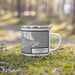 Right View Custom Honolulu Hawaii Map Enamel Mug in Classic on Grass With Trees in Background