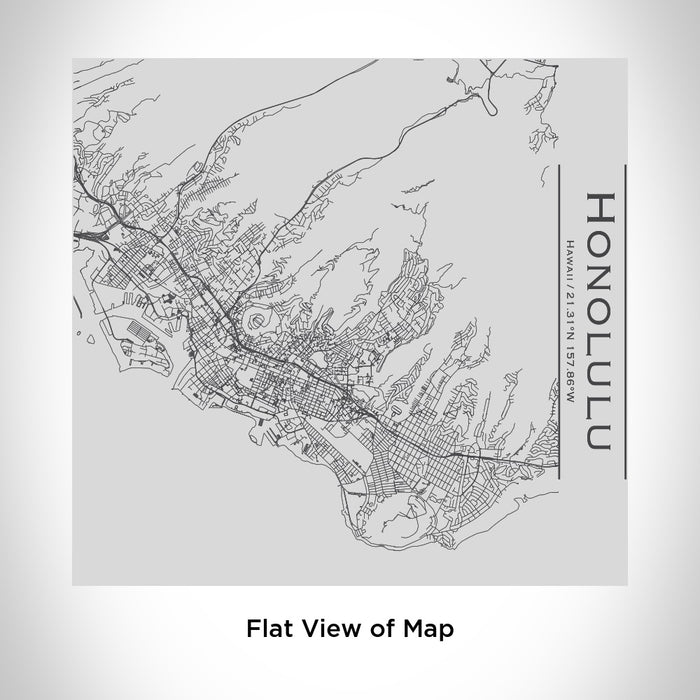 Rendered View of Honolulu Hawaii Map Engraving on 17oz Stainless Steel Insulated Tumbler