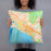 Person holding 18x18 Custom Honolulu Hawaii Map Throw Pillow in Watercolor