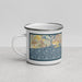 Left View Custom Honolulu Hawaii Map Enamel Mug in Woodblock