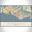 Honolulu Hawaii Map Print Landscape Orientation in Woodblock Style With Shaded Background