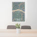 24x36 Hood River Oregon Map Print Portrait Orientation in Afternoon Style Behind 2 Chairs Table and Potted Plant