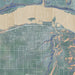 Hood River Oregon Map Print in Afternoon Style Zoomed In Close Up Showing Details