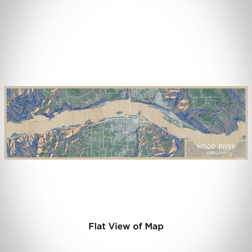 Flat View of Map Custom Hood River Oregon Map Enamel Mug in Afternoon