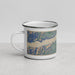 Left View Custom Hood River Oregon Map Enamel Mug in Afternoon