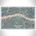 Hood River Oregon Map Print Landscape Orientation in Afternoon Style With Shaded Background