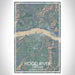 Hood River Oregon Map Print Portrait Orientation in Afternoon Style With Shaded Background