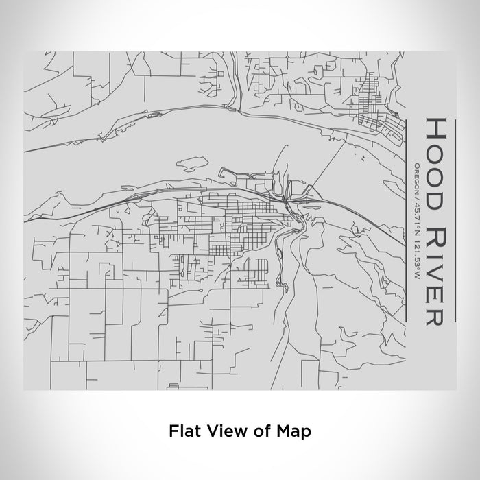 Rendered View of Hood River Oregon Map Engraving on 20oz Stainless Steel Insulated Bottle with Bamboo Top