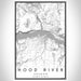 Hood River Oregon Map Print Portrait Orientation in Classic Style With Shaded Background
