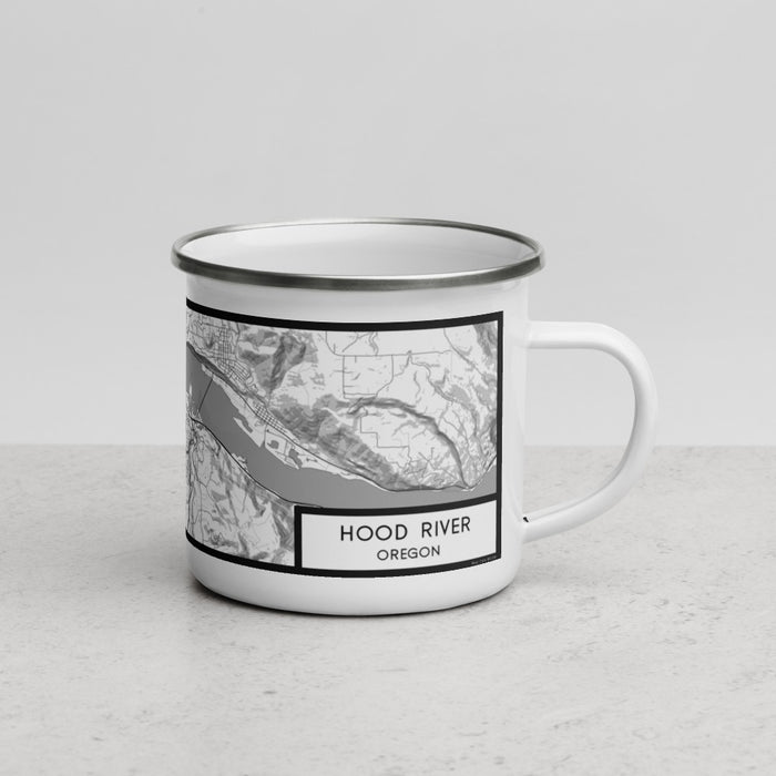 Right View Custom Hood River Oregon Map Enamel Mug in Classic