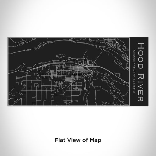 Rendered View of Hood River Oregon Map Engraving on 17oz Stainless Steel Insulated Cola Bottle in Black