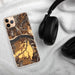 Custom Hood River Oregon Map Phone Case in Ember on Table with Black Headphones
