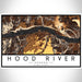 Hood River Oregon Map Print Landscape Orientation in Ember Style With Shaded Background