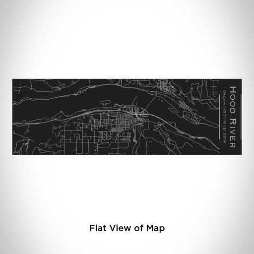 Rendered View of Hood River Oregon Map Engraving on 10oz Stainless Steel Insulated Cup with Sliding Lid in Black