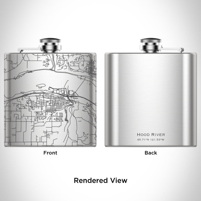 Rendered View of Hood River Oregon Map Engraving on undefined