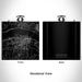 Rendered View of Hood River Oregon Map Engraving on 6oz Stainless Steel Flask in Black