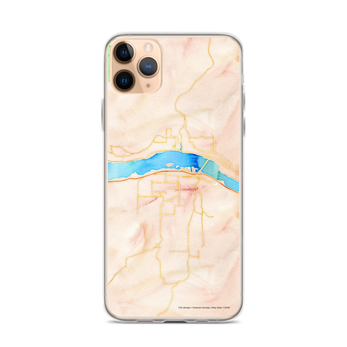 Custom Hood River Oregon Map Phone Case in Watercolor
