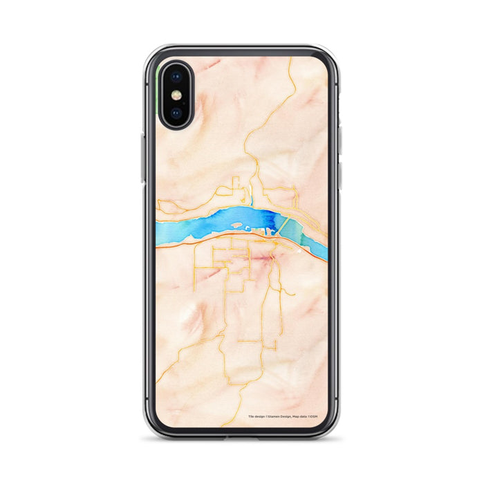 Custom Hood River Oregon Map Phone Case in Watercolor