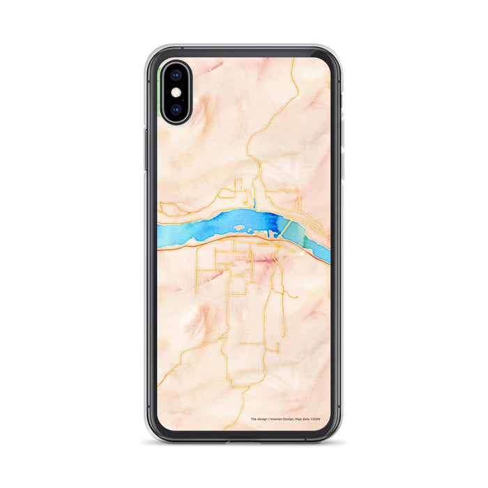 Custom Hood River Oregon Map Phone Case in Watercolor