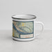 Right View Custom Hood River Oregon Map Enamel Mug in Woodblock