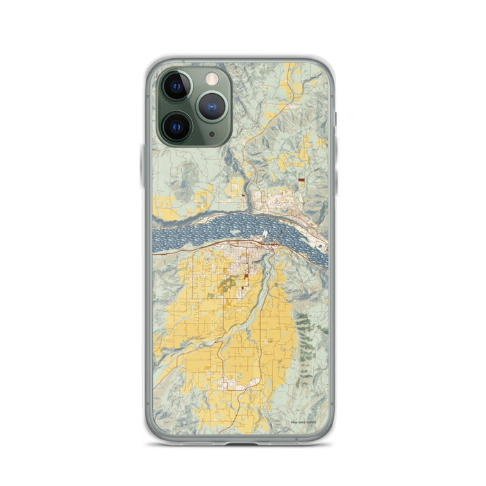 Custom Hood River Oregon Map Phone Case in Woodblock