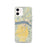 Custom Hood River Oregon Map iPhone 12 Phone Case in Woodblock