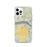 Custom Hood River Oregon Map iPhone 12 Pro Phone Case in Woodblock