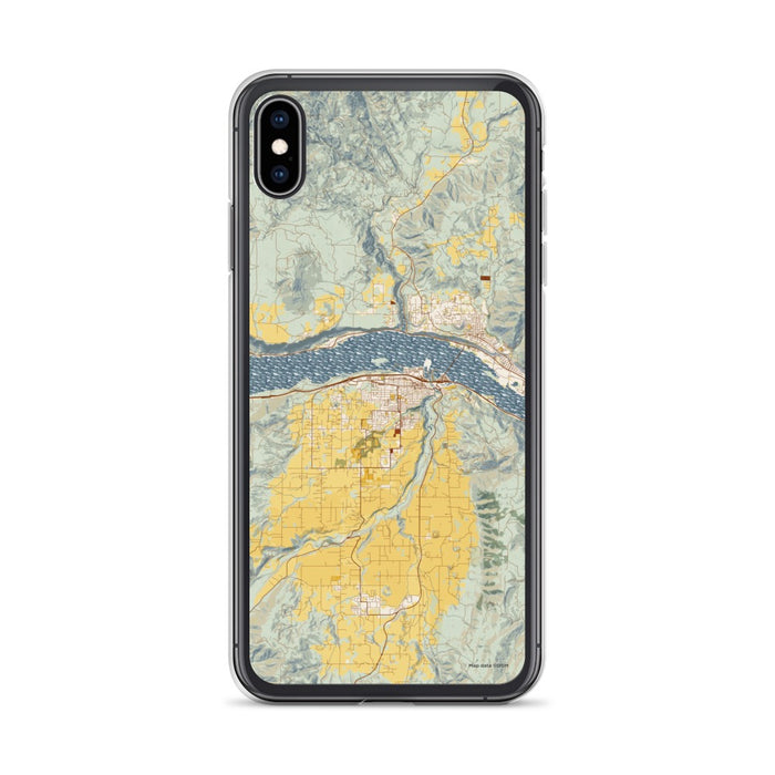 Custom Hood River Oregon Map Phone Case in Woodblock