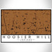 Hoosier Hill Indiana Map Print Landscape Orientation in Ember Style With Shaded Background