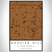 Hoosier Hill Indiana Map Print Portrait Orientation in Ember Style With Shaded Background