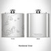 Rendered View of Hoosier Hill Indiana Map Engraving on 6oz Stainless Steel Flask