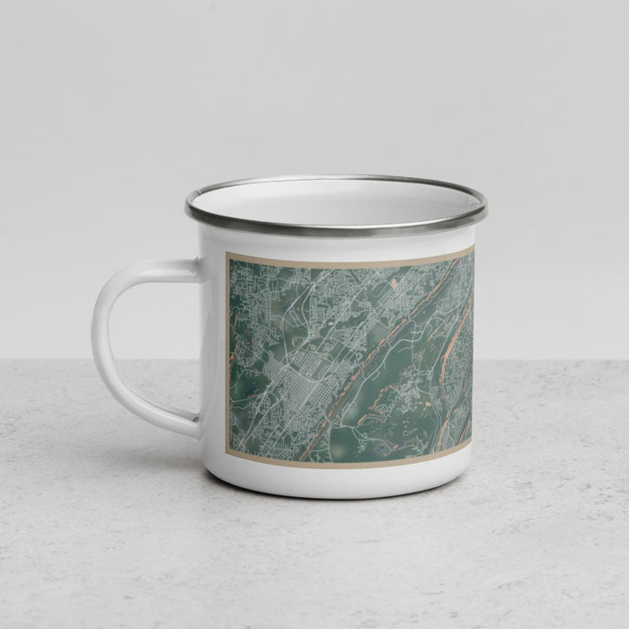 Left View Custom Hoover Alabama Map Enamel Mug in Afternoon