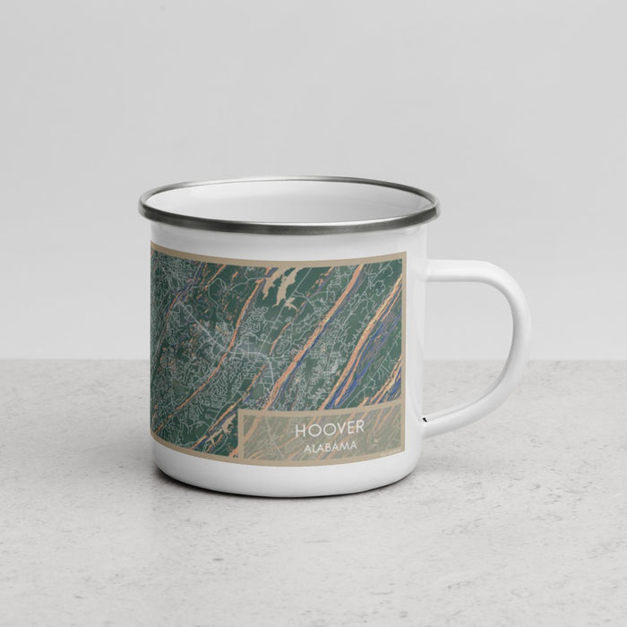 Right View Custom Hoover Alabama Map Enamel Mug in Afternoon